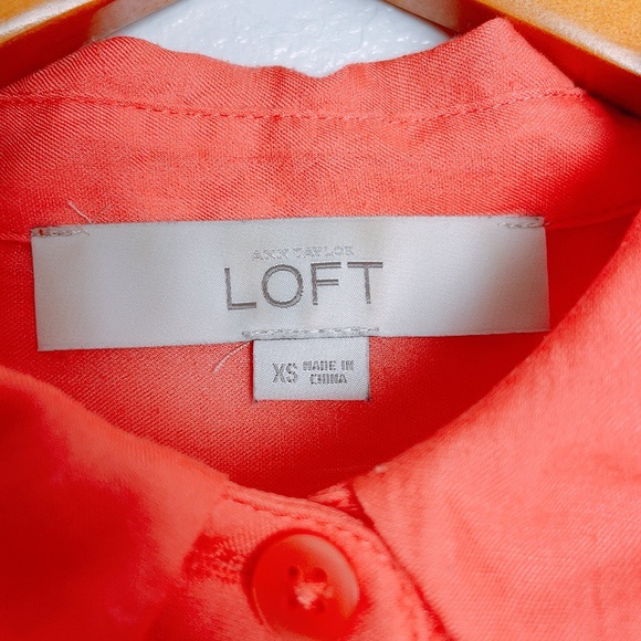 LOFT Coral Peach Button Down Shirt - Picture 5 of 6